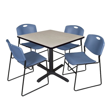 Cain Cain Square Table & Chair Set, Wood, Metal, Polypropylene Top TB3636PL44BE